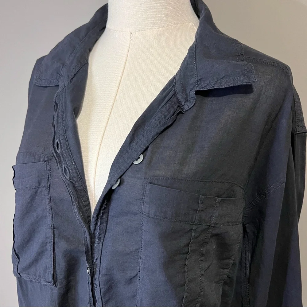 Free People We the Free Sheer Luck Button Down Shirt Size M
